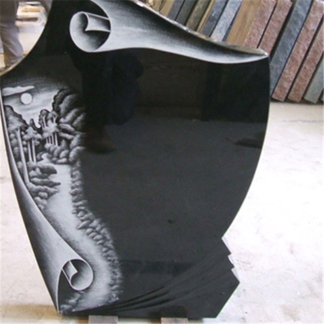 Shanxi Black granite headstone Memorial